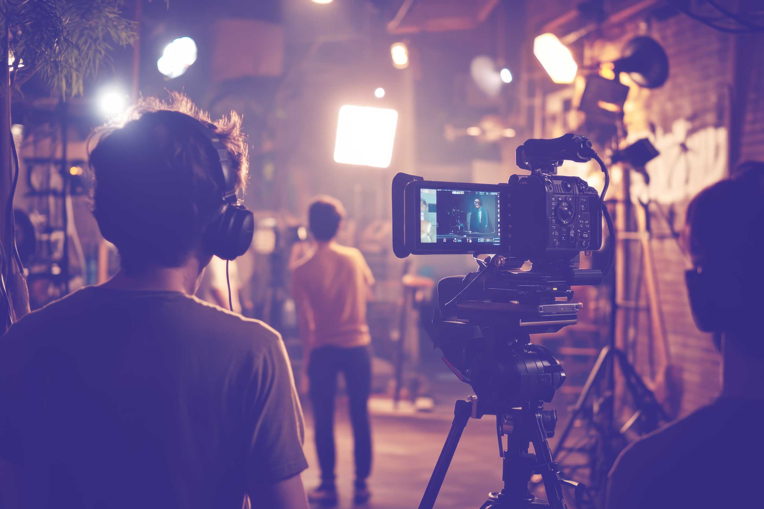 Ausbildung audiovisuelle Medien: Ein Filmteam steht an einem Set.